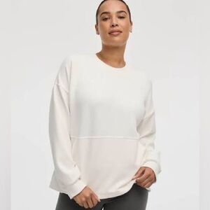 🌙 B30 - Long-Sleeve Crew-Neck Ottoman Pullover - Hyba (White )